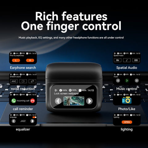 E20PRO Touch Screen In-ear Bluetooth Headset 54 Bluetooth ANC Active Noise Reduction - Ryprime