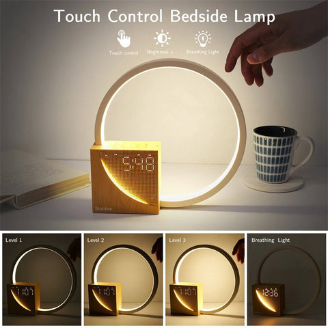 Touch Bedside Lamp with Alarm Clock and Natural Sounds - Ryprime